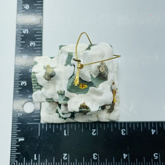 Vintage Christmas Ornament Snowy Cottage House With Trees Christmas Village - Picture 10 of 15